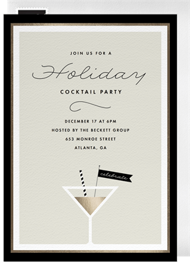 'Shaken with a Candy Cane' Business Holiday Party Invitation
