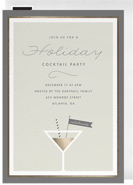 'Shaken with a Candy Cane' Holiday Party Invitation