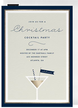 'Shaken with a Candy Cane' Christmas Party Invitation