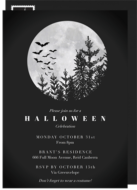 'Moonrise Silhouette' Halloween Invitation