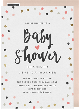 'Baby Confetti' Baby Shower Invitation
