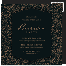 'Speckled Bokeh' Bachelor Party Invitation