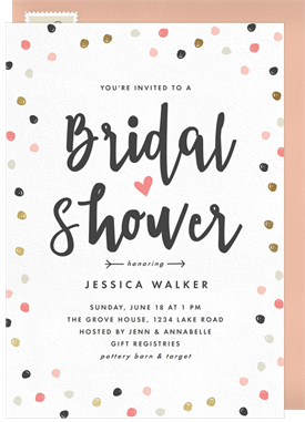 'Confetti Shower' Bridal Shower Invitation