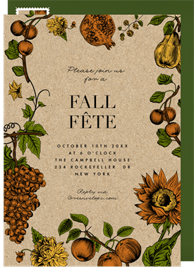 'Fall Fête' Fall Party Invitation