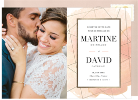 'Watercolor Geo' Wedding Save the Date