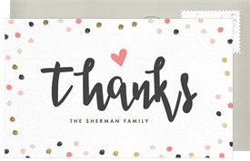 'Couples Confetti' Bridal Shower Thank You Note