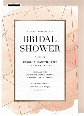 'Foiled Watercolor' Bridal Shower Invitation