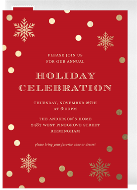 'The Foiled Snowflake' Holiday Party Invitation