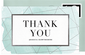 'Foiled Watercolor' Bridal Shower Thank You Note