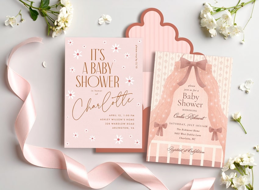 Stylish Baby Shower Invitations for Girls Made Easy - STATIONERS