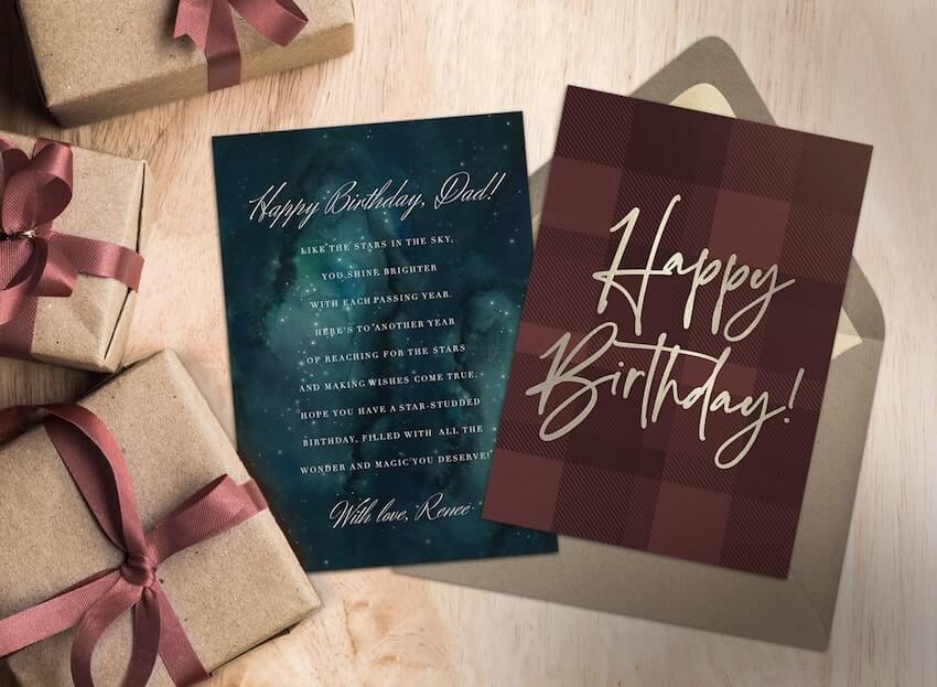 2 birthday cards for dads and some gifts