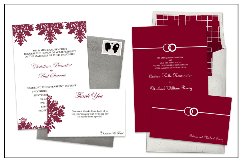 marsala wedding invitations