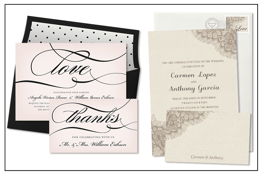 british royalty inspired lace and stylish typography invitation suites