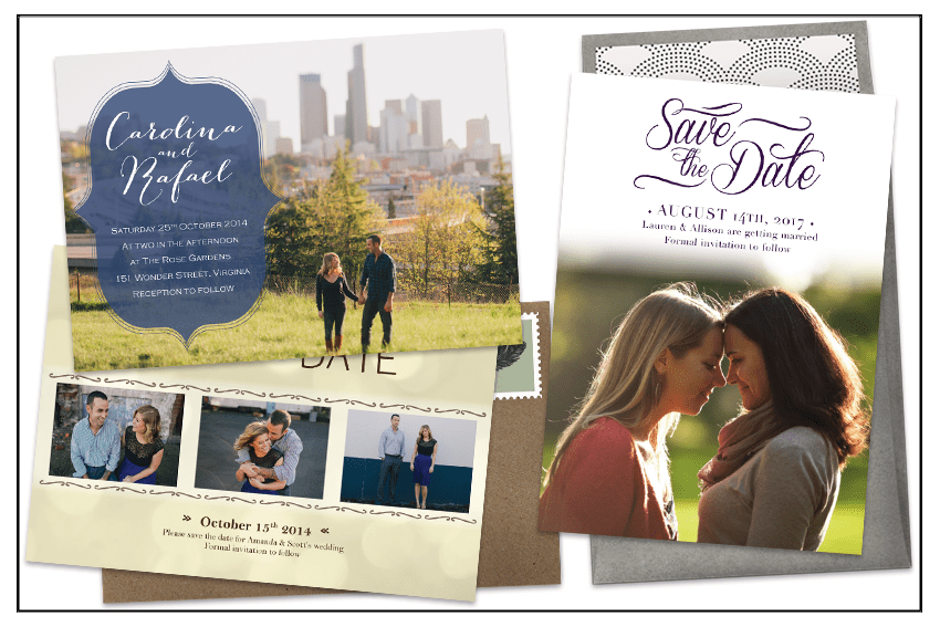 engagement photo save the dates and invitations