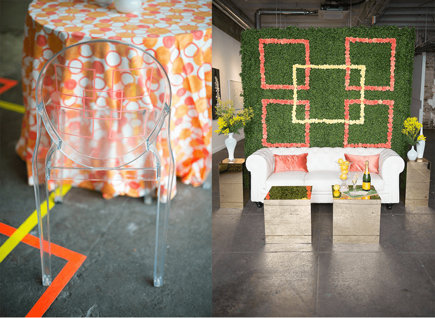 Summertime party with geometric details