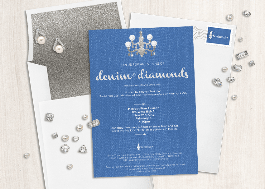 denim and diamonds nonprofit event invitation