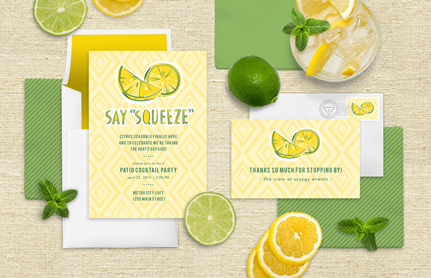 Summertime lemon invitation from Greenvelope.com