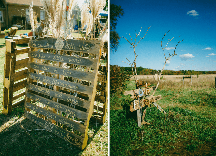 Hand-painted palettes and homemade #DIY decor for this breathtaking bohemian farm wedding 