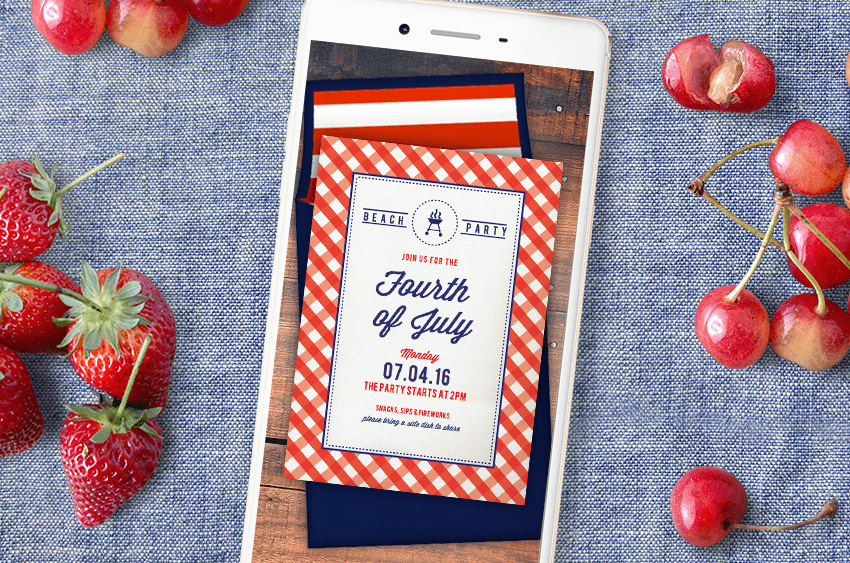 Greenvelope invitations are perfect for a 4th of July picnic or party