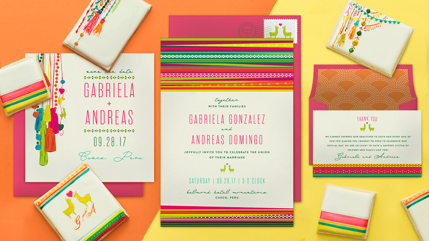 Llama Love digital invitations from Greenvelope and Sogi's Honey Bakeshop