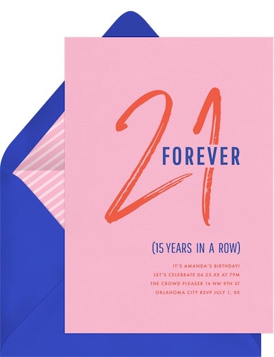 21st birthday party ideas: 21 Forever Invitation