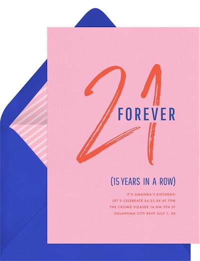 21 Forever Invitation