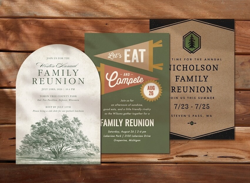 3 family reunion invitations