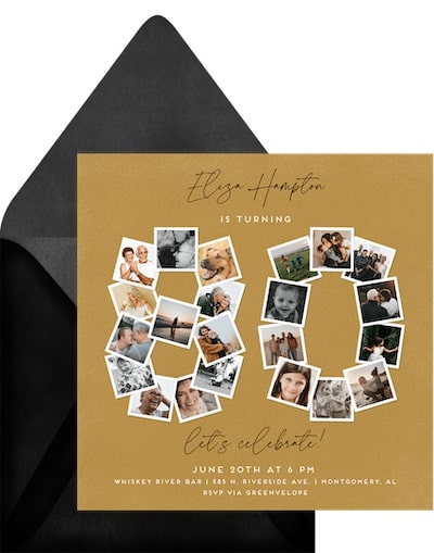 80th birthday invitations: 80 Milestone Collage Invitation