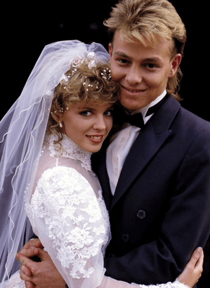 1980s bride and groom