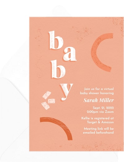 Abstract Boho Baby Invitation