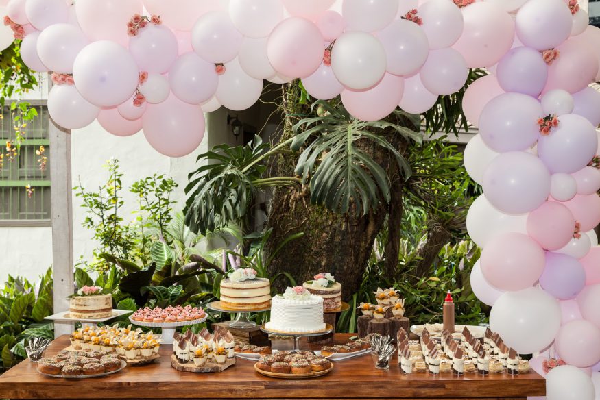 Bridal shower etiquette: A table of desserts and decorations