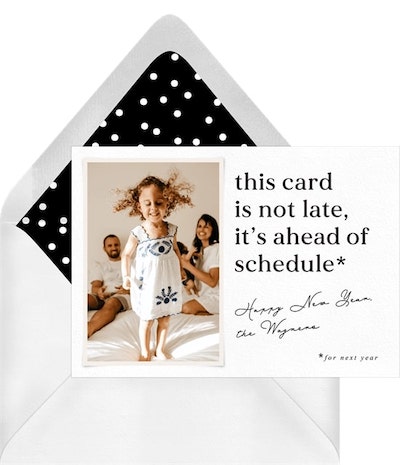 Ahead Of Schedule Card