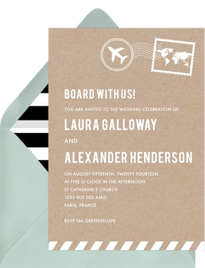 Wedding gift ideas: Airmail Invitation