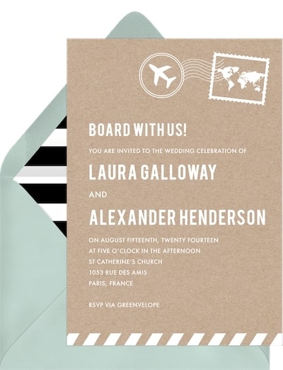 Wedding themes: Airmail Invitation