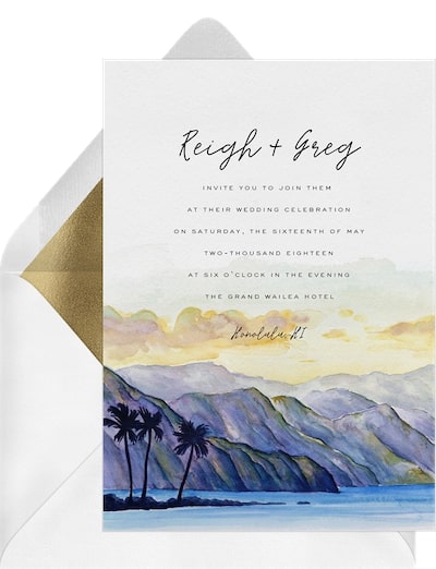 Destination wedding ideas: Ala Kahaki Invitation