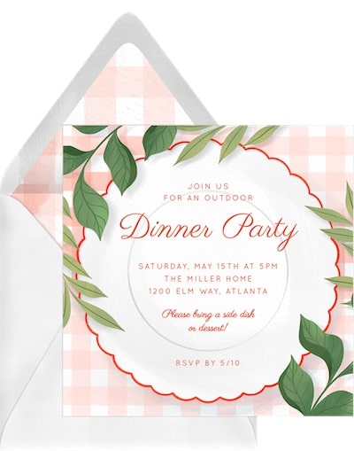 Dinner party invitations: Alfresco Dinner Invitation