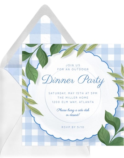 Birthday dinner invitation: Alfresco Dinner Invitation