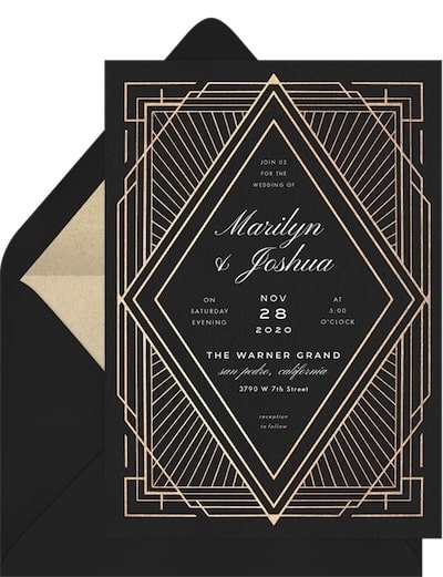 Wedding themes: Art Deco Diamond Invitation