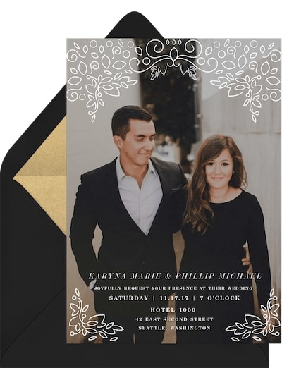 How to address wedding invitations: Art Deco Inspired Invitation