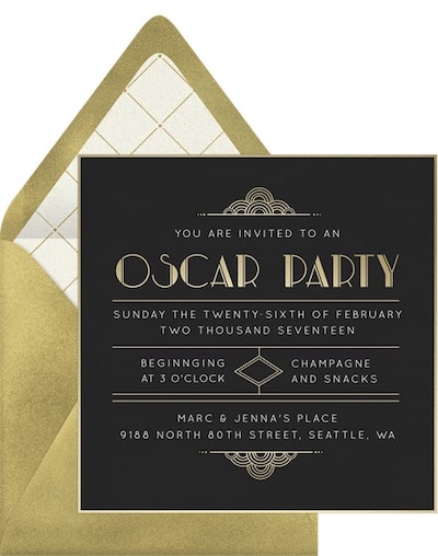 Art Deco Oscar Party Invitation