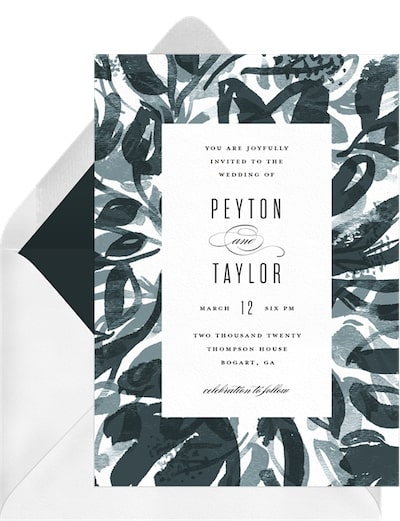 Artful Monochromatic Border Invitation