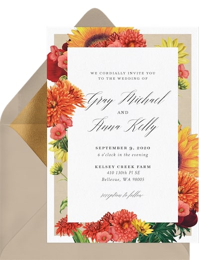 Autumn Dahlias Invitation