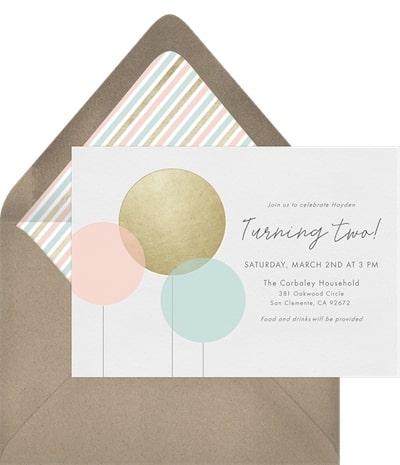 Baby Balloons Invitation