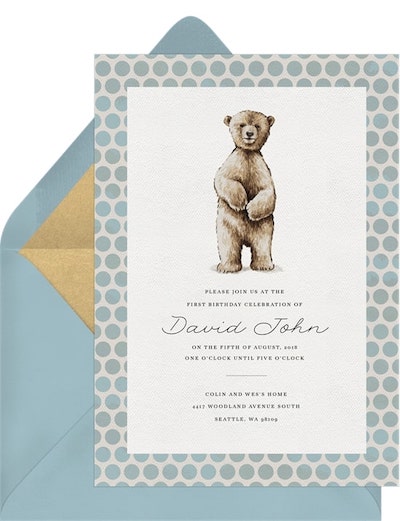 Teddy bear theme baby shower: Baby Bear Invitation