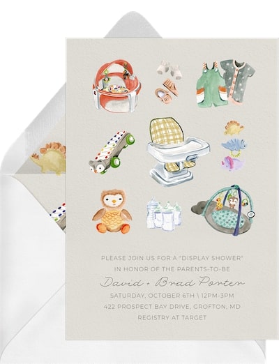 Gifts for new parents: Baby Gift Grid Invitation