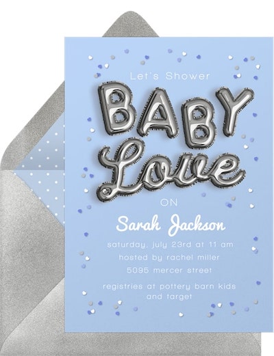 Winter baby shower: Baby Love Invitation