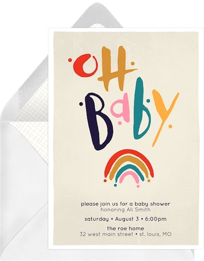 Baby Rainbow Invitation