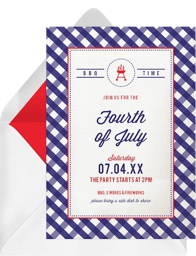 4th of July party invitations: Backyard BBQ Invitation