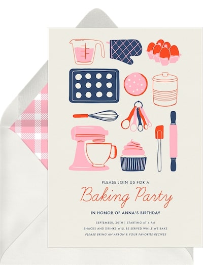 Baking birthday party: Baked Illustrations Invitation