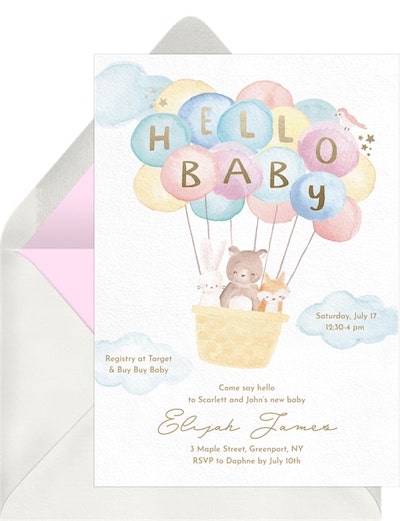We can bearly wait baby shower: Balloon Bundle Invitation
